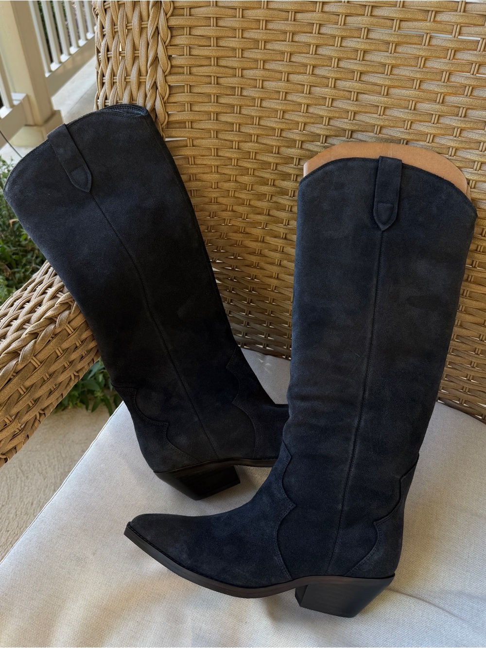 Marc Fisher LTD Ander Suede Western Knee High Pointed Toe Boots Womens 7.5